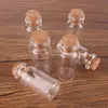 Rozmiar 22 * ​​45 * 12.5mm 8ml Mini Szkło Perfumy Perfumy Butelki Malutkie Słoiki Fiolki z Korka Korek Wisiorek Rzemiosło