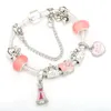 Partihandel-R Creative Cartoon Beads European Charm Armband Lämplig för Style Female /Child Pink Kitten Pendant DIY Armband3385447