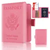 Amerikanska Passportväska Plånböcker RFID Blockering 4 Card Slots Däck ID-hållare PU Läder Travel Passport 25st / Lot