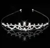 Bröllopsfödelsedag Rhinestone Crown Headband Kids Kvinnor Klart Crystal Headwear Tiaras Alloy Party Favor Gifts Cake Topper Decorations