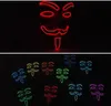 Vendetta EL wire Mask Flashing Cosplay LED MASK Costume Anonymous Mask for Glowing dance Carnival Party Masks c425