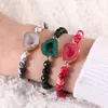 Charme Pierre Naturelle Agate Perles Bracelets 7 Couleurs DIY Résine À La Main Réglable Tissé Corde Tressé Bracelet Femmes Bijoux