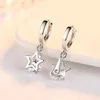 Fashion-925 Sterling Silver Star Charms CZ Circles Small Loops Huggie Hoops Earrings For Women Jewelry Kids