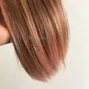 Remy Human Hair Double Weft Extensions Hair Extensions Balayage Ombre Kolor # 3 Ciemnobrązowe Przelasowanie do Rose Gold Ombre Kolor Rozszerzenia