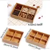 Natural Bamboo Nut Fruit Fruit Box Bulk Food Torage Wooden Latticed Plate Plate Tresent