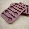 Molde antiadherente de silicona para decoración de pasteles DIY, 6 agujeros, forma de cuchara, moldes de chocolate, gelatina, hielo, molde para hornear, moldes de dulces 3D, herramientas DBC B1775256