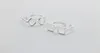 Anello di apertura per montatura per occhiali quadrati rotondi in argento sterling 925 per donne Ragazze Anelli per dita in vetro adorabili Gioielli di personalità