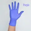 DHL Fast 100 PCS Desposable Nitrile Gloves Lazex Без порошкообразных безделейных синих белых черных фиолетовых перчаток Маленькие средние большие размеры X-Large