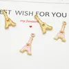 200pcslot Candy Pink Enamel Eiffel Tower Charms Pendant Gold Plated 1121mm For Jewelry making DIY Craft3895486