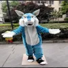 Halloween loup bleu mascotte Costume dessin animé Husky chien Anime thème personnage noël carnaval fête fantaisie Costumes tenue adulte