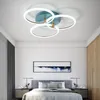 Modern LED-ljuskrona Ringar Vardagsrum Sduty Room Bedroom LED LUSTRES Minnesfunktion LED Tak Ljuskrona Lighting Fixtures