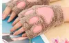 Women Cute Cat Claw Paw Plush Mittens Warm Soft Plush Short Fingerless Fluffy Bear Cat Winter Gloves Women guantes tacticos 14 Colors