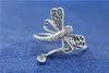 Wholesale-Crystal dragonfly RING Original Box set for Pandora 925 Sterling Silver CZ Diamond RING Fashion accessories