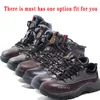 Bottes de travail de sécurité Toe Shoes en acier hommes Officier pieds Protéger en cuir usure Construction anti antidérapante