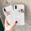 Caso de telefone móvel gato e rato casal engraçado telefone celular shell transparente caso de telefone celular frete grátis