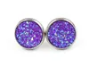 Großhandel- Drusige Ohrringe 17 Farben Rock Lava Kristall Geometrie Stein Ohrringe Schmuck für Frauen Mädchen Brithday Weihnachtsgeschenk 12mm