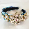 Fashion-Luxury Queen Crown Barock Bröllop Crystal Big Flower Crown och Tiara Headpieces Bridal Hair Tillbehör S919