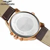 relogio masculino GUANQIN Luxury Mens Sport Multiple Time Zone Multifunction Quartz Watch Classic Men Retro Leather Wristwatch
