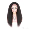 HD Transparent Lace Front Kinky Droite Perruque Pré Pincées Cheveux Humains Pour Les Femmes Noires Vierge Malaisienne Gueless Italien Yaki HD Full 1505198