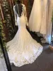 Elegant Lace Bröllopsklänning 2019 Robe de Mariage Romantiska Bröllopklänningar Mermaid Backless Vestidos de Novia Long Chapel Tåg Lång ärm