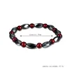 Bracciale magnetico con rubino in pietra nera alla moda Braccialetti con ematite alla moda Dolore Etnico Terapia Assistenza sanitaria Gioielli magnetici per uomo e donna