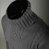 Ny mode Märke Slim Mäns Sticka lapel Långärmad Turtleneck Turtleneck Solid Färg Regular tröja för män Vinter High Neck Sh190930