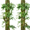 Simulação Árvore Verde Bark Esgoto Tubulação Decoração Artificial Árvore Natural Casca com Musgo Falso Placa Verde Decoração de Casa Grama Verde
