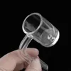 Roken 25mm Quartz Enail Banger nail 4MM dikke Bodem met mannelijke vrouwelijke 90 graden clear joint quart voor coil dab booreilanden