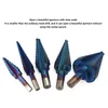 Nieuwe 6 stks HSS NANO Blauw Coated Step Boor Outfit Bit With Center Punch Set Hole Cutter Boren Tool Inch Straight Groove Step Steel Boor