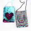 100pcs Coin Purses Women PU Double Color Mermaid Sequins Shoulder Long Flap Wallets