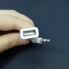 3.5mm Male Aux Audio Plug Jack till USB 2.0 Kvinna Converter Cord Cable Car MP3 Musik för Samsung S6 Mobiltelefon