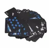 WATERPROID PURE BLACK PVC Poker Pure Black Cards Blue Silver Font Magic Playing Cards 63mm 88mm 140G1869042