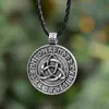 Valknut Pagan Amulet Vegvisir Viking Wax Cord Scandinavian Norse Jewelry Runes Pendant Necklace8846289