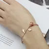 Gros- Rose Fleur Charm Bracelet Pour Femmes Fille Bracelet Bracelet Réglable Fête Des Mères Cadeau Charme Bracelet Bijoux Petite Amie