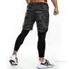 Grossist-löpande sweatpants mens shorts och leggings 2 i 1 sportkläder gym fitness sport byxor legging crossfit jogger träning kläder