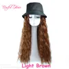 Knitted wool cap wigs Curly wig hat female wig one-piece female long curly hair big wave baseball hat long hair black cap