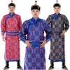 秋の新しいモンゴルのパフォーマンス服メンズロングローブ毎日のカジュアルナショナルファッションガウン中国のヴィンテージスタイルの創作品良質
