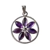 7 pétales fleur pendentif dames couleur arc-en-ciel pendentif romantique collier vêtements quotidiens sauvage