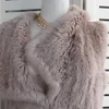 Kobiety Futro Kamizelka Bez Rękawów Płaszcz Zima Kamizelka Kobiety Kwadratowy Kamizelka Kamizelka Dzianiny Natural Fur Outwear Lady Płaszcz SWQ0254-4