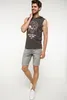 Summer Men Casual Bez Rękawów Z Kapturem Tank Top Tshirt Dzianiny Fajne Czaszki Design Atlete Sport Tees Męskie Mieszane Kolor Koszulki Polo