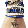 Wholesale-（25個/ロット）ドロップ輸送インフィニティラブNCAA Kentucky WildcatsチームBracele-カスタムスポーツ応援ブレスレット