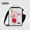 Cute Cartoon Pig Drukowanie Torby Lunch Dla Dziewczyn Chłopcy Mały Zipper Przenośny Food Cooler Lunch Worek Dla Dzieci Kid Messenger Ice Packs