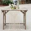 Macrame Wedding Chair Decor Handmade Woven Cotton Cord Bohemian Bride and Groom Chair Back Hanger Macrame Wall Hanging Decorative