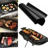 BBQ Grill Mat Barbecue Grilling Liner Portable Non-stick Reusable Make Grilling Easy 33*40CM 0.2MM Black Oven Hotplate Mats ready