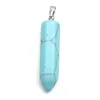 Hexagonal Natural Quartz Stone Pendants DIY Necklace Women Men Pendulum Bullet Chakra Agata Opal Rose Stones Charms Jewelry