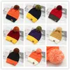 8 Colors Winter Female Ball Cap Poms Winter Hat For Women Girls Hat Letter Knitted Beanies Cap Hat Thick Women Skullies Beanies Pom
