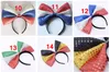 American flag dots big bow headband super-large bowknot sequined fabric flag hoop United States Independence Day National Day hair sticks