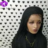 Moda Brazylijskie Warkocze Peruka 13x4 Koronki Syntetyczne Przodu Peruki Dla Kobiet Bezpłatny Czarny Ponytail Crochet Twist Braid Włosy