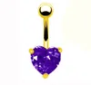 Cute Peach Heart Zircon Crystal Body Jewelry Stainless Steel Rhinestone Navel & Bell Button Piercing Rings for Women Gift