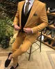 Trois pièces mariage Tuxedos 2020 mode sur mesure hommes d'affaires costumes un bouton marié porter un sommet revers mariage ensemble